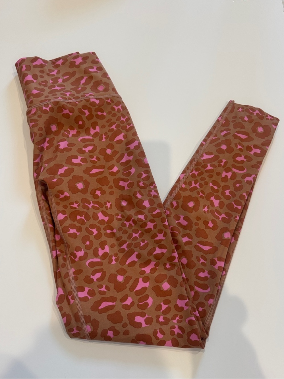 aerie Brown and Pink Leopard Print Leggings